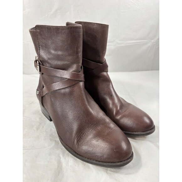 Lauren Ralph Lauren Marisol Brown Leather Ankle Zip Boots Women's Sz 8B - Picture 3 of 14